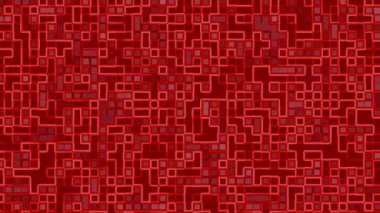 Kırmızı kareler, teknolojik soyut tasarım dijital sanat arka planı ve yenilik kavramı projeleri için uygun karmaşık devre kalıpları oluşturur.