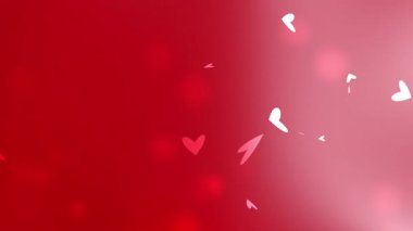 Sevgililer Günü için uygun dağınık kalpleri olan kırmızı gradyan sevgililer günü arka planı duvar kağıdı sosyal medya paylaşımları, tebrik kartları ve romantik temalı projeler tasarlıyor.