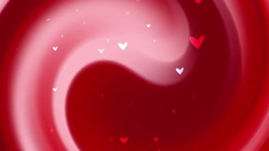 Sevgililer Günü kartları için uygun beyaz ve kırmızı kalplerle kırmızı ve beyaz kıvrımlı arka plan aşk temalı grafikler ve düğün davetiyeleri tasarlıyor.