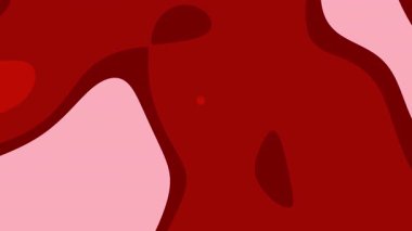 Kırmızı ve pembe soyut şekiller, arka plan ambalaj tekstili ve modern sanatsal projeler için uygun dinamik dalgalı desenler oluşturur.