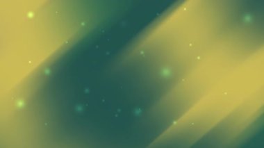 Yeşil ve sarı arkaplan, yıldızları sembolize eden parlak noktalar ve fener ışıkları ile Ramazan kutlamaları için mükemmel İslami olaylar veya ruhani tasarımlar