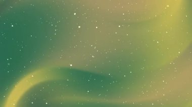 Yeşil ve altının çarpıcı gradyanı yumuşak akış şekilleri ve ışıl ışıl yıldız elementleri Ramazan İslam etkinlikleri için mükemmel tatil kartları veya şenlik tasarım projeleri