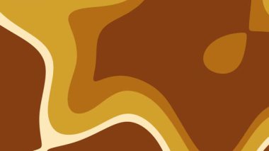 Sıvı organik şekillere ve katmanlı dalgalı desenlere sahip klasik kahverengi soyut arkaplan retro tasarımlar markalaştırma posterleri paketleme ve sonbahar teması Şükran Günü ve bayram grafikleri için ideal