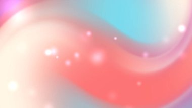 Turuncu parçacıklar beyaz bulanıklığa sahip pembe ve mavi bir arkaplanda sürüklenirler