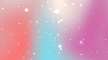 Parlayan beyaz parçacıkları olan pembe mavi ve beyaz gradyan