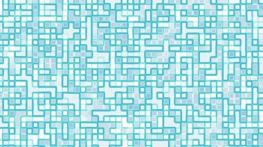 Geometrik Kare Çizgileri ile Gelecekçi Mavi Dijital Devre Arkaplanı