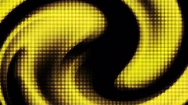 Sarı yarım tonlu soyut arkaplan, dalgalı noktalı desenler ve dalgalı siyah kıvrımlar. Yaz festivali posterleri, parti afişleri veya dijital kampanyalardaki modern reklamlar için mükemmel.