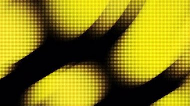 Soyut kıvrımlı nokta dalga desenleri ve yaz tasarımı posterleri için mükemmel koyu gölgeleri olan sarı yarım ton arka plan veya müzik festivali veya küresel etkinlikler gibi temalar