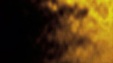 Sarı yarım ton nokta deseni, küresel parti kutlama posteri veya teknoloji sunumu modern arkaplan tasarımı konsepti için ideal siyah karşıtlık unsuruyla ışıldayan bir etki yaratır