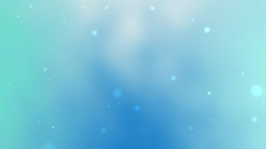 Açık mavi ve turkuaz, yüzen bokeh noktalar ve hafif parçacık efektleri kış tatili için ideal dijital sanat eserleri barışçıl kutlama posterleri ve zarif mevsimlik tasarımlar.