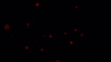 Yeni yıl havai fişekleri için ideal siyah şeffaf arkaplan üzerindeki kırmızı parlak parçacıklar olay tasarım hareketi örtüsü ve dijital soyut festival projeleri