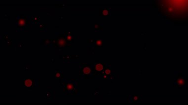 Kutlama temaları için mükemmel olan şeffaf siyah arkaplan üzerindeki kırmızı noktalar ve ışık parlamaları küresel festivaller ve hareket efektleri için sihirli tasarım veya dijital örtüşme getirdi