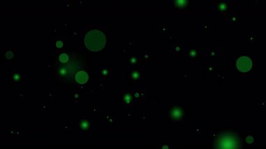 Yeşil parlayan parçacıklar şeffaf alfa kanalında nazikçe süzülür doğa temalı etkinlikler için mükemmeldir çevre dostu kutlamalar veya modern bilim kurgu ilham verici dijital tasarım projeleri