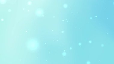 Açık mavi gradyan, yumuşak parlak bokeh parçacıkları ve hafif hareketlerle bebek partisi kartları, sağlık hizmetleri temaları ya da barışçıl kutlama etkinlikleri için mükemmel.