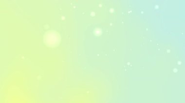 Pastel limon sarısı nane yeşili ve yumuşak gökyüzü mavi renkli arka plan parlayan küreler ve yüzen ışıklar bahar tasarımı düğün arkaplanı veya küresel kutlama temaları için ideal