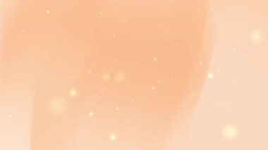 Pastel turuncu arka plan, parlayan parçacıklar ve pürüzsüz ışık dalgaları yeni yıl partileri için ideal bebek duş şablonları veya lüks spa ürün tasarımı
