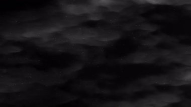 Yumuşak beyaz duman bulutları ve dağınık parçacıklar ile koyu siyah arkaplan korku teması gece gökyüzü görsel veya kozmik tasarımlar için ideal karamsar ve atmosferik bir etki yaratıyor