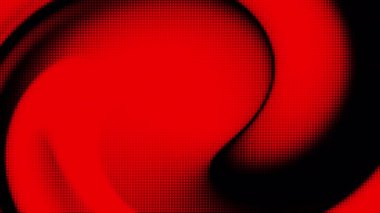 Kırmızı ve siyah yarım ton arkaplan dairesel nokta desenli ve kıvrımlı şekiller pop sanatı retro posterleri kalın olay tasarımı veya Cadılar Bayramı veya müzik festivalleri gibi küresel kutlamalar için mükemmeldir.