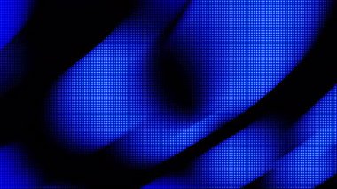 Mavi yarım tonlu noktalar soyut kıvrımlı ışık şekilleri yaratıyor koyu siyah kontrast modern teknoloji tasarımları parti afişleri veya dijital küresel festival temaları için mükemmel