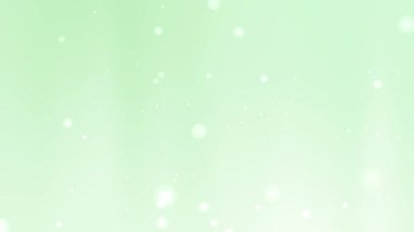 Renkli noktalar ve rüya gibi ışık parçacıkları olan Pastel yeşili arka plan bayram tebrik kartları, kutlama afişleri ve minimalist modern grafik şablonları için uygundur.