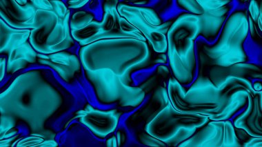 Teal Blue ve Siyah Renk Dokusuyla Soyut Sıvı Akış Arkaplanı