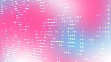 Pembe ve mavi gradyan üzerinde beyaz dijital nokta bulanıklığı
