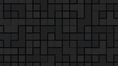 3B Blok desenli soyut Siyah Izgara Arkaplanı