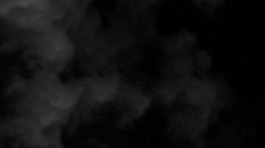 Koyu Dumanlı Soyut Arkaplan Gri Parçacıklar ve Yüzen Sis