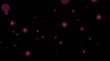 Pembe parçacık, pembe daireli siyah bir arkaplanda.