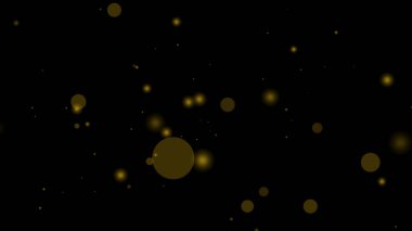 Altın halkaları ile siyah şeffaf arkaplan altın parçacık örtüsü