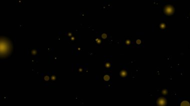 Kutlama Tasarımı için siyah şeffaf arkaplan üzerine parıldayan Altın Parçacık Kaplaması