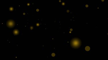Siyah şeffaf Arkaplan Canlandırması ile Altın Toz Parçacığı Kaplama Efekti