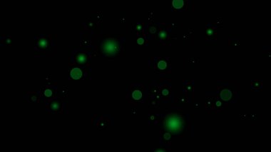 Siyah şeffaf Alfa Kanalı Efekti ile Yeşil Parçacık Kaplama Arkaplanı