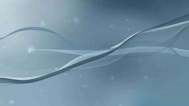 Yumuşak dalga çizgileri ve ışıldayan parçacıklar ile açık mavi gradyan yeni yıl kutlamaları için mükemmel fütüristik teknoloji görsel tasarımları ve küresel olay arka plan dekorasyonları