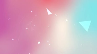 Soyut arka planlar ya da yumuşak renk paletine ihtiyaç duyan modern tasarım projeleri için ideal beyaz üçgenli pembe ve mavi gradyan.