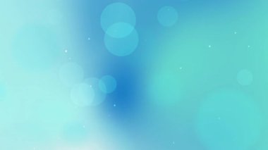 Açık mavi soyut arkaplan Bokeh daireleri ve parlayan noktalar kutlama etkinlikleri için mükemmel davetiye kartı web sitesi afişi veya küresel festival tasarımı