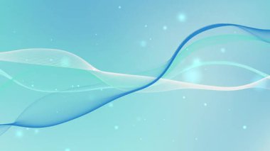 Ağ şablonları dijital reklamlar veya Dünya Teknoloji Günü gibi küresel kutlama temaları için mükemmel mavi ve deniz mavisi gradyan ve parlayan ışık parçacıkları kullanarak soyut arkaplan