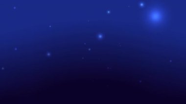 Parlayan ışık parçacıkları ve yumuşak yıldız efektlerine sahip koyu mavi eğimli arka plan Noel ve yeni yıl görselleri için ideal festival alanı temaları ve zarif tasarımlar için mükemmeldir.