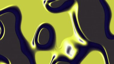 Neon sarısı ve koyu mavi akışkan kıvrımlara sahip enerjik ve soyut sıvı sanat modern tasarım olay posterleri ve dijital arka planlar için mükemmel Yeni Yıl ve teknoloji temalı projeler