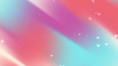 Sevgililer Günü 'ne uygun dağınık beyaz kalplere sahip pembe ve mavi gradyan tebrik kartları düğün davetiyeleri ve romantik projeler tasarlıyor.