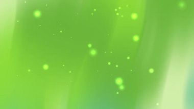 Dijital tasarım sunumları ve sanatsal projeler için uygun bulanık şekilleri ve parlak küreleri olan soyut yeşil ve mavi arkaplan