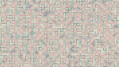 Yumuşak yeşil ve pembe renklere sahip soyut geometrik labirent deseni teknolojinin arka planında modern web tasarımı bilim kurgu temaları ve dijital sanat projeleri fütüristik marka kavramları için idealdir.