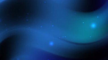 Yumuşak dalgalı ışık efektleri ve parlak parçacıklar ile canlı mavi solgunluk arka planı dijital sanat ve Noel ve teknoloji tasarımları gibi şenlikli kutlamalar için idealdir.