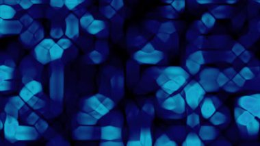 Yumuşak bulanık geometrik şekillere sahip soyut mavi parıldayan mozaik doku derin mavi ve cyan tonlara sahip fütürist bilim kurgu siber temalar yapay zeka ve dijital teknoloji tasarımları için mükemmel.