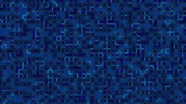 Fütüristik soyut mavi devre şablonu, koyu mavi ve cyan tonları, teknoloji bilimkurgu siber teması yapay zeka ve yüksek teknolojili olay görselleri için idealdir.