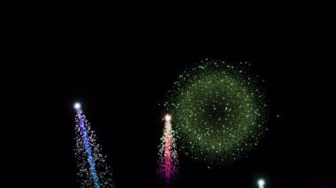 alfa kanalı ya da şeffaf arkaplan ile renkli havai fişek animasyonu