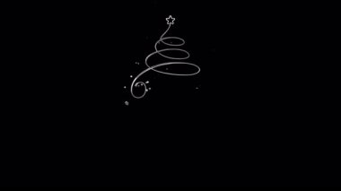 Elegant silver Christmas tree design with festive calligraphy and happy New Year text