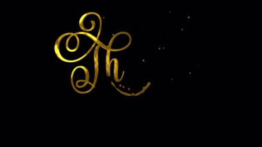 Golden words Thank You in the form of a heart surrounded by small hearts Suitable for expressing gratitude and appreciation in designs