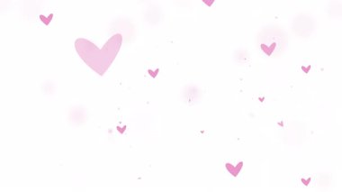 Pembe Kalp Parçacığı, şeffaf bir arkaplanda, Sevgililer Günü için uygun, yumuşak parıltılarla, aşk ve tebrik kartı tasarımlarıyla örtülmüş.