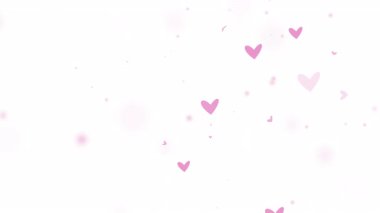 Pembe aşk parçacıkları ve bulanık ışıkları şeffaf bir arkaplanda kaplayın Sevgililer Günü ya da aşk temalı tasarımlar için romantik rüya gibi bir ortam sunun